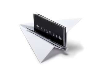 artori design paper plane business card holder stand white large