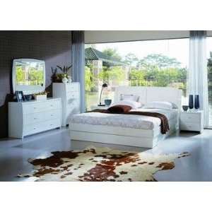   Palermo White Platform Storage Bedroom Furniture Set