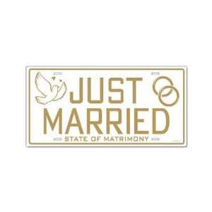  Just Married License Plate Cutout Patio, Lawn & Garden