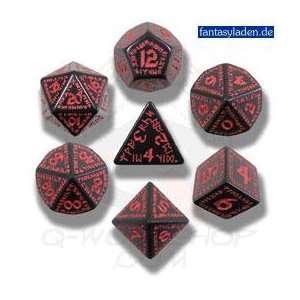  Carved Runic Dice Set (Black and Red) Toys & Games