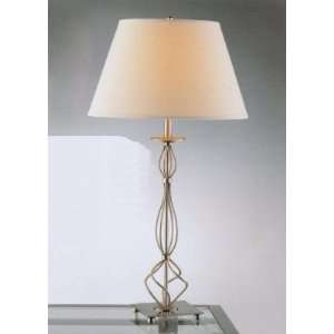    Bright Nickel With Wrought Iron Table Lamp