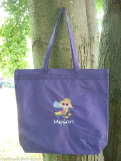 Custom Personalized Girls Beach Tote Bag Cute Purple  