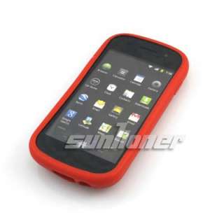 Samsung Nexus S i9020 Silicone Case Cover + Screen Protector . RED 