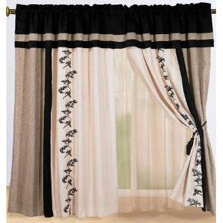   Linen Window Curtain / Drape Set with Sheer Backing treatment