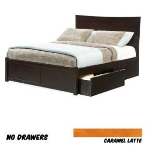 Miami Platform Bed Queen with Flat Panel Foot Board (Caramel Latte 