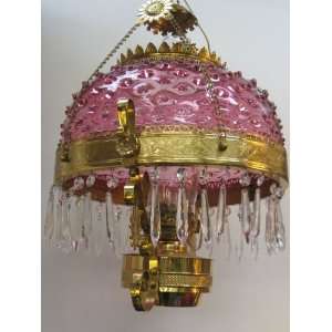  Victorian Cranberry Lamp