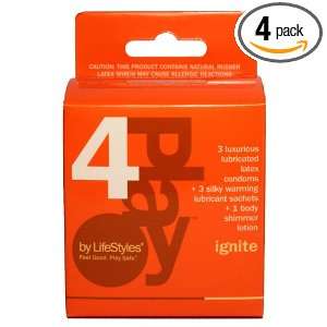  4PLay by Lifestyles Ignite, Variety Pack of 3 Luxurious 