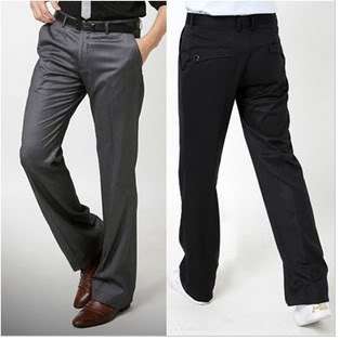   slim fit uk style straight dress pants trousers h95 w29 33 black gray