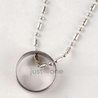 Fashion Men Women Unisex Jewelry Ring shape Pendant Alloy Necklace 