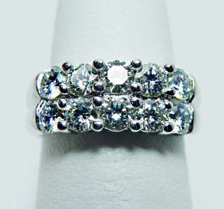 Vintage 14K White Gold 2ct Diamond Ring Estate Jewelry Heavy 8.22gr 