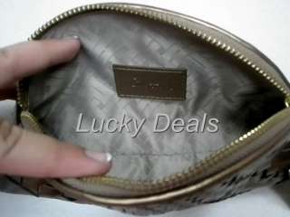 NEW AUTHENTIC GENUINE LEATHER GENEVIEVE DOME SMALL COSMETIC CASE IN 