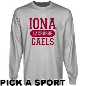  Iona College Gaels Ash Custom Sport Long Sleeve T shirt 