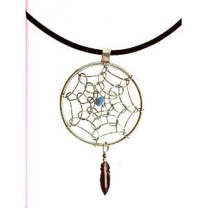   Large Sterling silver Navajo Dream Catcher turquoise necklace Jewelry