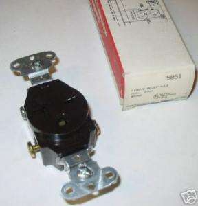 Pass and Seymour 5851 Single Receptacle 20A 250V NEW  