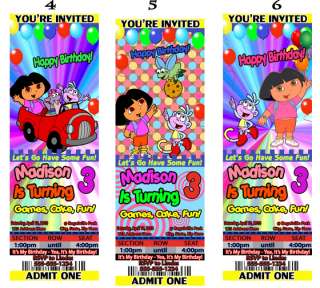 Dora The Explorer Birthday Party Ticket Invitations  