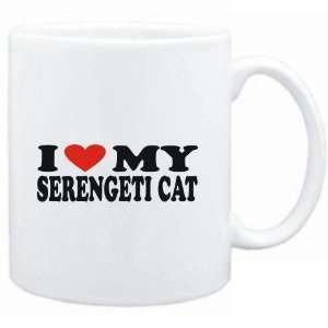  Mug White  I LOVE MY Serengeti  Cats