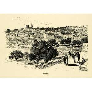   Village Religious Cityscape Israel   Original Engraving Home