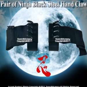  Pair of Ninja Gear Black Steel Hand Claw Shinobi Spikes 