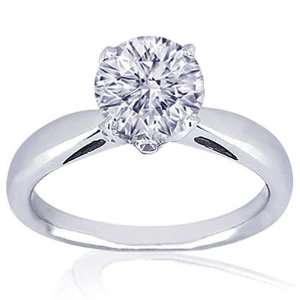 15 Ct Round Diamond Engagement Crown Tapered Ring Channel Set 14K 