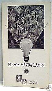 1927 Edison Mazda Lamps Old G E Light Bulb Brochure  