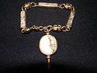 Stunning Victorian 14K Gold Bearing Quartz Bracelet w/Watch Key Fob 