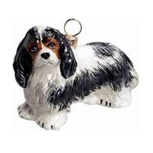   Glass Pet Ornament, Cavalier King Charles Tri Color