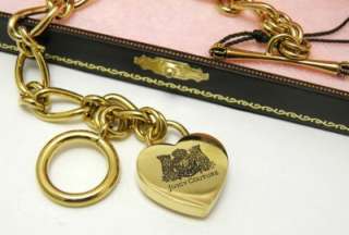 Auth Juicy Couture Gold Heart Charm Bracelet  