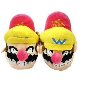  Super Mario Brothers WARIO Plush Slippers (Adult One Size 