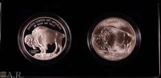 2001 Smithsonian American Buffalo 2 Coin Silver Dollar Proof/BU Set 