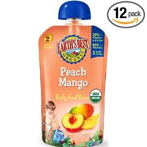 Earths Best Puree Peach Mango, 4.2 Ounce (Pack of 12)  