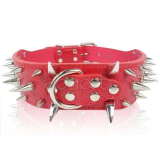 Leather Spiked Dog Collar Pitbull Bully Spikes Extra Large XL  