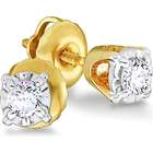   14k Yellow gold Solitaire Diamond Stud Earrings (0.14 cttw, H I, SI