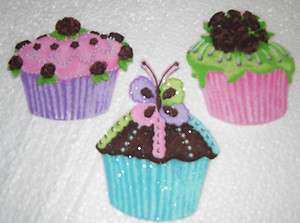 CUP CAKES FABRIC IRON ON APPLIQUES #C  
