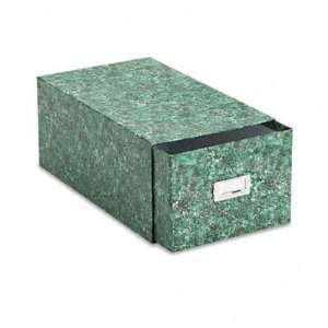   Board Card File w/Pull Drawer Holds 1500 3 x 5 Cards, Green Marble