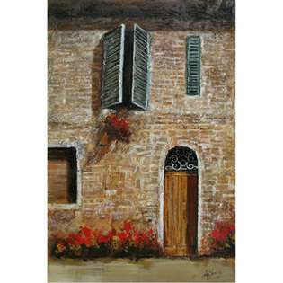   Country Home   Hand Painted Contemporary Artwork Scenic 47 in x 31 in