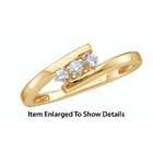JSJ Beautiful Yellow Gold Diamond 3 Stone Petite Promise Ring Size 7