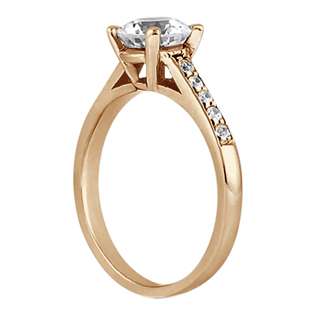 Cathedral Pave Diamond Engagement Ring Setting 18k Rose Gold (0.20ct 