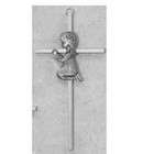 enlightened expressions 6 silver girl cross baby plaque wall decor