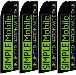 FOUR(4) SIMPLE MOBILE FEATHER BANNER SIGNS FLAGS ONLY  
