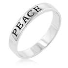   Rhodium Bonded to .925 Sterling Silver Base Peace Ring in Silvertone