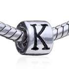 Pugster Cylindrical Shaped Letter K Charm Bead Fits Pandora Bracelet