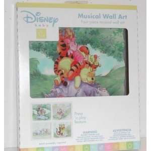  TWO Disney Pooh Baby Musical Wall Art Set 4 Baby