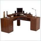Bestar Elite Home Office Corner Wood Computer Desk in Tuscany Brown