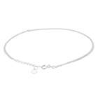 SilverBin Sterling Silver Dangle Heart Curb Chain Anklet