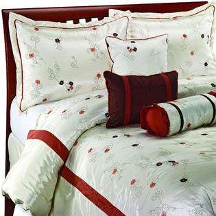 Luxury Home 7 Piece Ivory Comforter Set, Queen 