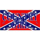Smart Blonde LP   1140 Country Girl on Confederate Flag License Plate 