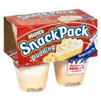 Hunts Snack Pack Pudding, Banana Cream Pie, 4 pk
