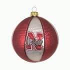   Pack of 6 NCAA Nebraska 2.5 Glass Basketball Christmas Ornaments