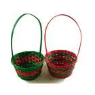   Decor Club Pack Of 96 Round Red and Green Christmas Wicker Baskets 12