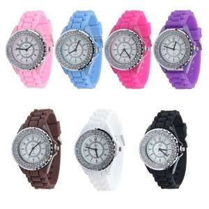 black face sport silicone jelly watch wholesale  